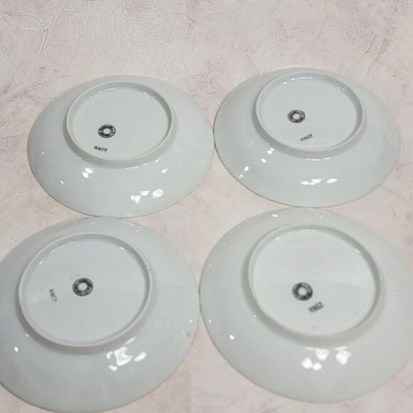 1800s HAVILAND & Co LIMOGES Moss Rose Lg. Sugar & lid 4 tea Cups Rope & Anchor - Picture 13 of 16